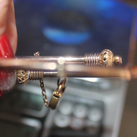 Vintage 1930's 14 Karet Mourning Moruning Bracelet Bangle 17 Grams - Picture 7 of 8